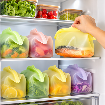 FreshKeep — 4 Pack Silicone Food Storage Bags